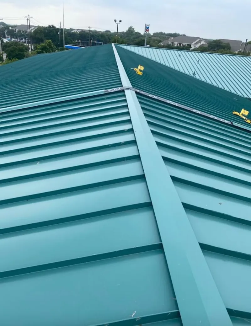 Green commercial metal roof ridge and valley for Metal Roof Repair in Cheektowaga